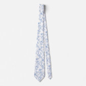 Floral blue toile stropdas (Voorkant)