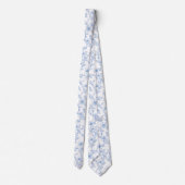 Floral blue toile stropdas (Achterkant)