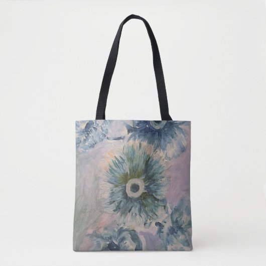 Floral Blue Tote Bag (Voorkant)