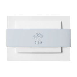 Floral Blue Uitnodigingen Wikkel