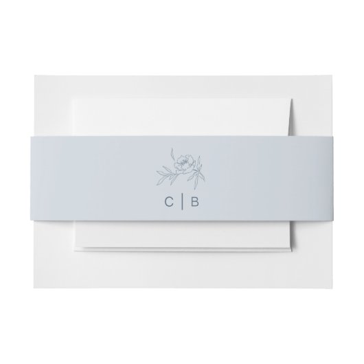 Floral Blue Uitnodigingen Wikkel (Voorkant Voorbeeld)