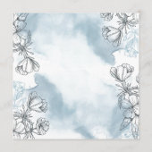 Floral Blue Vrijgezellenfeest Flat Menu (Achterkant)