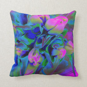 Floral Blue Waterverf Accent Pillow Kussen