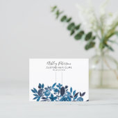 Floral blue waterverf haarklemweerkaatscherm visitekaartje (Staand voorkant)