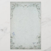  Floral Blue Wedding Briefpapier (Voorkant)