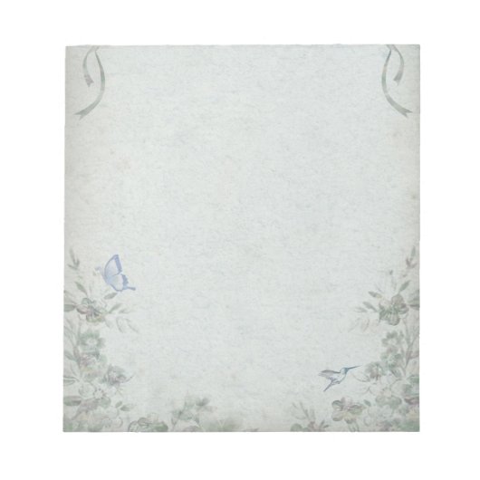 Floral Blue Wedding Notitieblok (Voorkant)