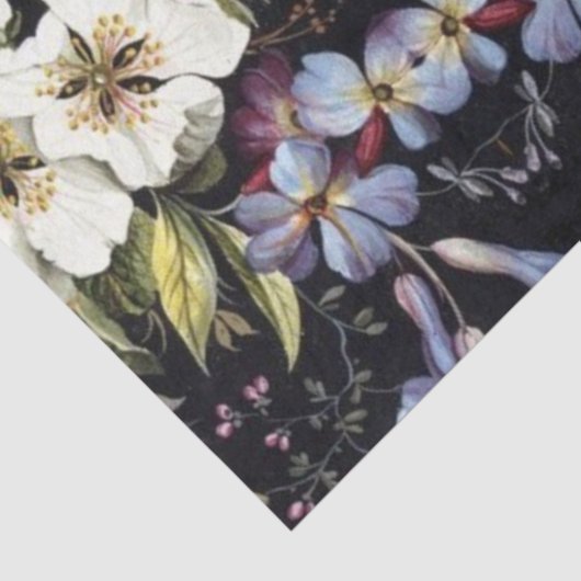  Floral Blue White Botanical Flower Pattern Tissuepapier (Detail)