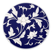 Floral Blue&White Chinoiserie Keramische Knop (Voorkant)