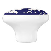 Floral Blue&White Chinoiserie Keramische Knop (Zijkant)