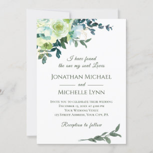 Floral Blue White Gold Turquoise Christelijk Weddi Kaart