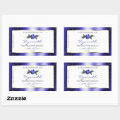 Floral Blue White Product Labels Glittered Stars (Vel)