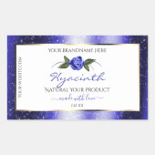 Floral Blue White Product Labels Glittered Stars (Voorkant)