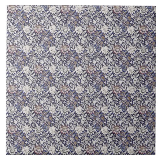  Floral Blue William Morris Wey Tegeltje (Voorkant)