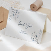 Floral Blue Winter Botanical Dank u kaart