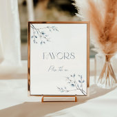 Floral Blue Winter Botanical Favors Poster