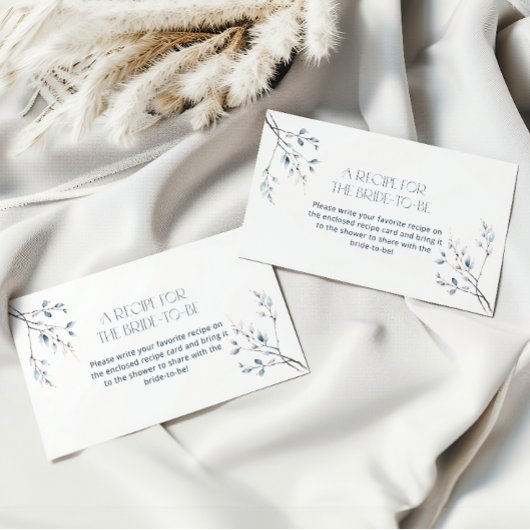 Floral Blue Winter Botanical Share A Recept Informatiekaartje