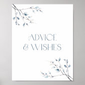 Floral Blue Winter Botanisch advies en wensen Poster (Voorkant)