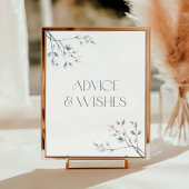 Floral Blue Winter Botanisch advies en wensen Poster