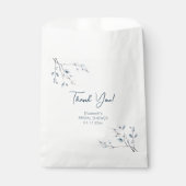 Floral Blue Winter Botanisch Vrijgezellenfeest Bedankzakje (Voorkant)