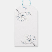 Floral Blue Winter Botanisch Vrijgezellenfeest Cadeaulabel (Achterkant)