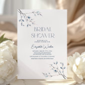 Floral Blue Winter Botanisch Vrijgezellenfeest Kaart