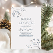 Floral Blue Winter Botanisch Vrijgezellenfeest Kaart