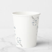 Floral Blue Winter Botanisch Vrijgezellenfeest Papieren Bekers (Rechts)