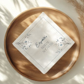 Floral Blue Winter Botanisch Vrijgezellenfeest Servet