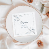 Floral Blue Winter Botanisch Vrijgezellenfeest Servet