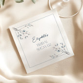 Floral Blue Winter Botanisch Vrijgezellenfeest Servet