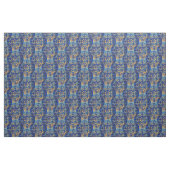 Floral Blue Yellow Circle Motif Stof (Fat Quarter)