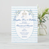 Floral Bluebell Mobile Celestial Boy Baby shower Kaart (Staand voorkant)