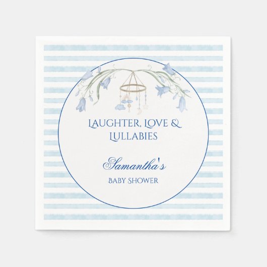 Floral Bluebell Mobile Celestial Boy Baby shower Servet (Voorkant)