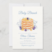 Floral Blueberry Pannenkoek Baby Brunch Baby showe Kaart (Voorkant)
