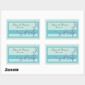 Floral Bluek-Wedding Seal Rechthoekige Sticker (Vel)