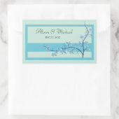 Floral Bluek-Wedding Seal Rechthoekige Sticker (Tas)