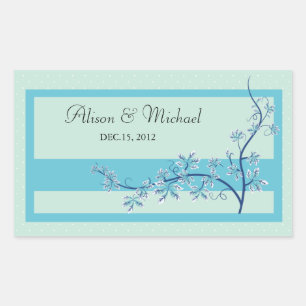Floral Bluek-Wedding Seal Rechthoekige Sticker