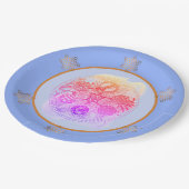 Floral Blues Abstract Pascha Seder Bord (Gekanteld)