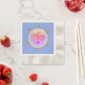 Floral Blues Abstract Pascha Seder Bord Servet (Insitu)