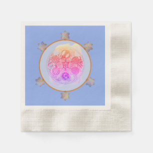 Floral Blues Abstract Pascha Seder Bord Servet