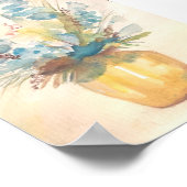 Floral Blues Premium Canvas Poster (5x7) (Hoek)