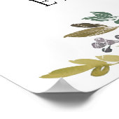 floral blush aangepaste naam bruiloft welkomstteke poster (Hoek)