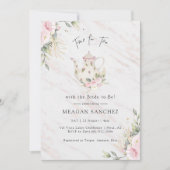 Floral Blush and Gold Vrijgezellenfeest Tea Party  Kaart (Voorkant)