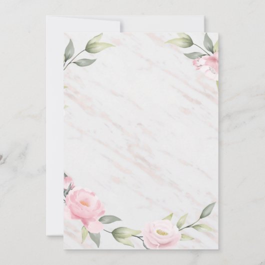 Floral Blush and Gold Vrijgezellenfeest Tea Party  Kaart (Achterkant)