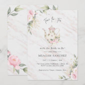 Floral Blush and Gold Vrijgezellenfeest Tea Party  Kaart (Voorkant / Achterkant)