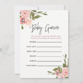 Floral Blush and Roos Gold Baby Predicted Game Kaart (Voorkant)