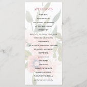 Floral Blush and Roos Gold Wedding Programme Programmakaart (Achterkant)