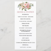 Floral Blush and Roos Gold Wedding Programme Programmakaart (Voorkant)