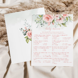 Floral blush Baby trivia baby shower game