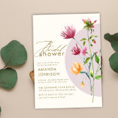 Floral Blush Bohemian Elegant Bridal Shower Kaart